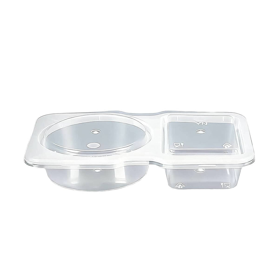 Disposable Takeaway Sauce Containers with Lids Food Grade - Pack of 50 Round Well Design