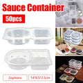 Disposable Takeaway Sauce Containers with Lids Food Grade - Pack of 50 Round Well Design - view 2