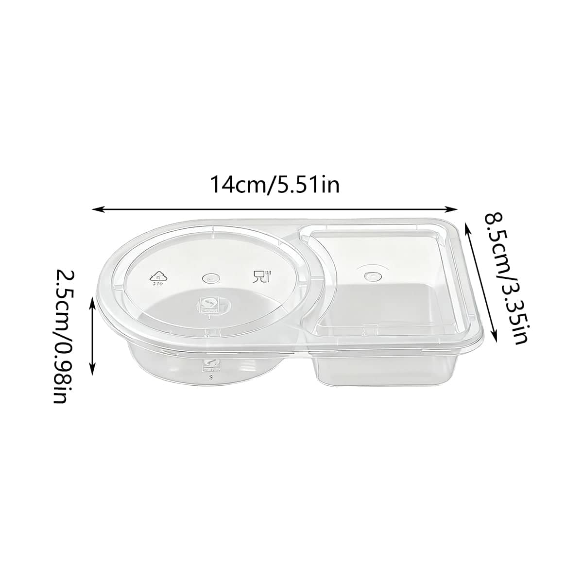 Disposable Takeaway Sauce Containers with Lids Food Grade - Pack of 50 Round Well Design - view 4