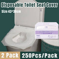 Disposable Toilet Seat Covers for Travel and Hotel Use, Soluble Paper, Pack of 2 (250 per Pack)