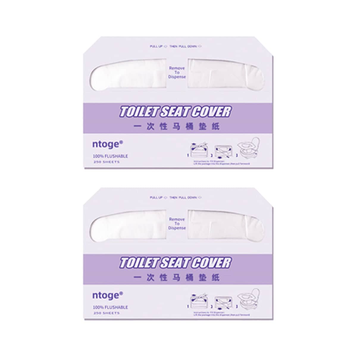 Disposable Toilet Seat Covers for Travel and Hotel Use, Soluble Paper, Pack of 2 (250 per Pack) - view 2