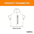 Disposable Transparent Waterproof Apron for Kitchen Catering, Pack of 100 - view 3