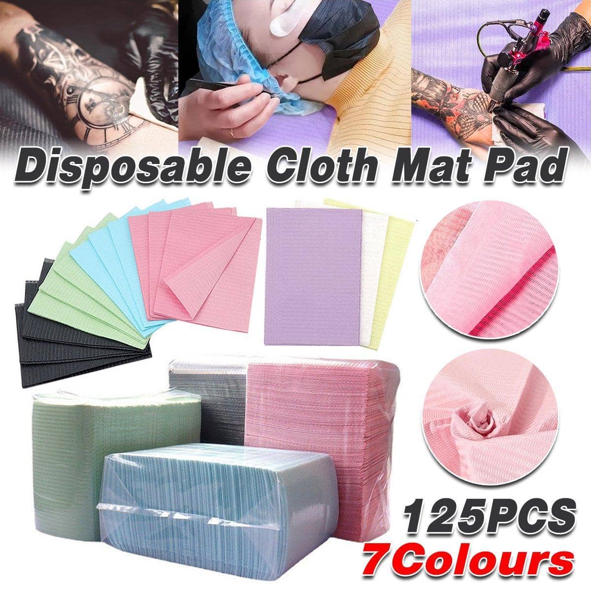 Disposable Waterproof Cleaning Pads for Tattoo and Dental Use, Pack of 125 - Light Green - view 2
