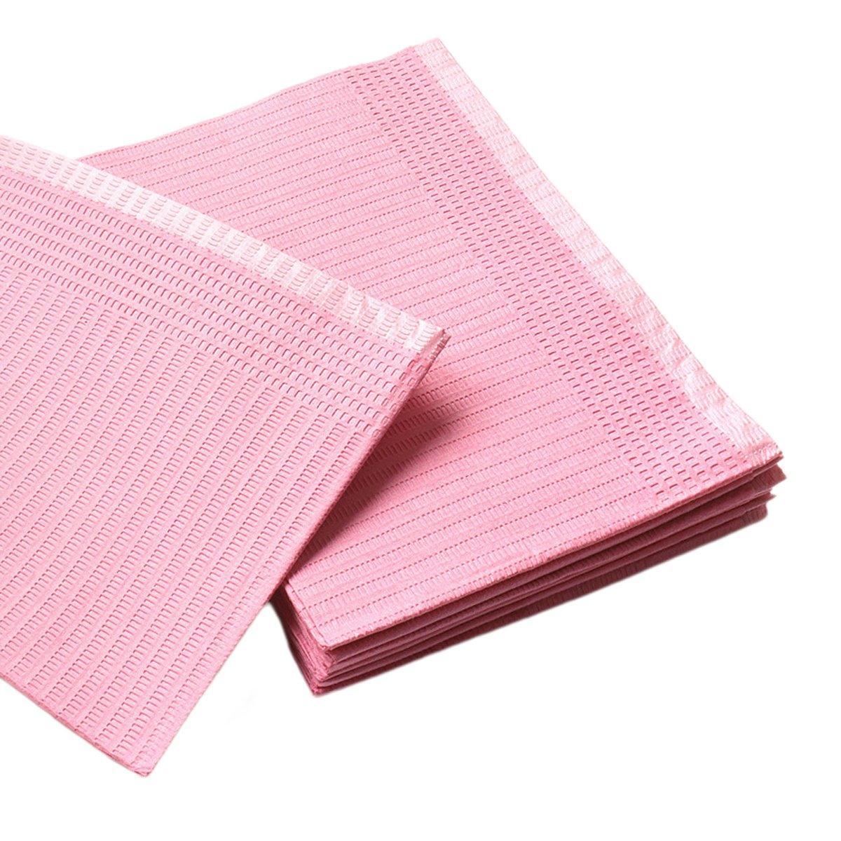 Disposable Waterproof Cleaning Pads for Tattoo and Dental Use, Pack of 125 - Pink