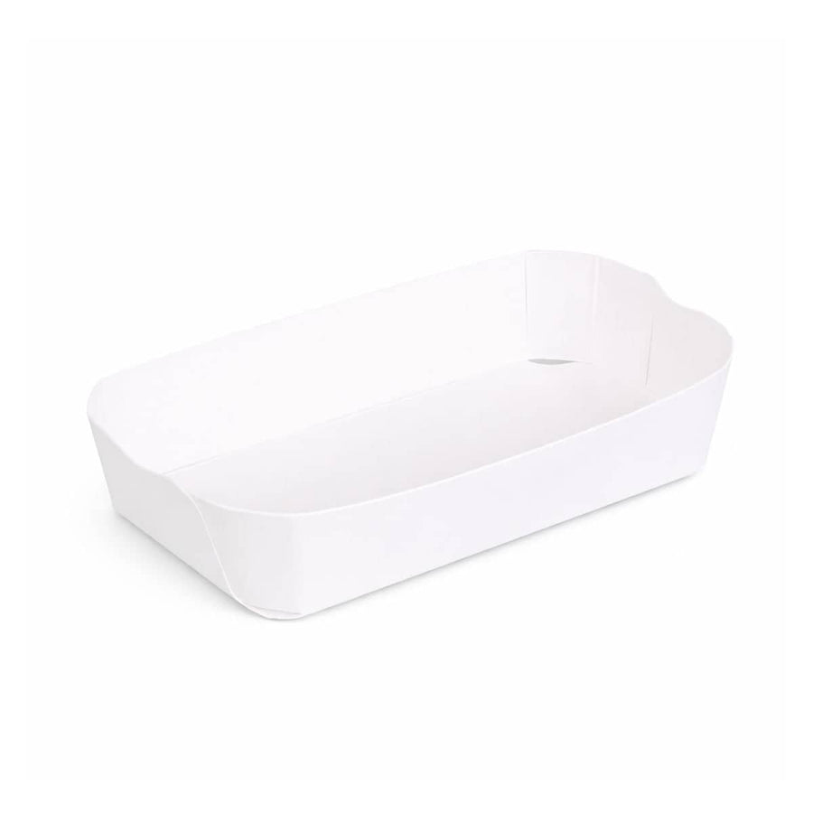 Disposable White Fruit Paper Boat Trays - Box, Pack of 50