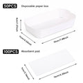 Disposable White Fruit Paper Boat Trays - Box, Pack of 50 - view 4
