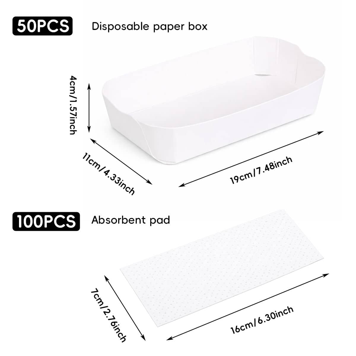 Disposable White Fruit Paper Boat Trays - Box, Pack of 50 - view 4