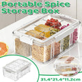 Divided Kitchen Storage Box with Handle, Sealed Lid and Clip Locks