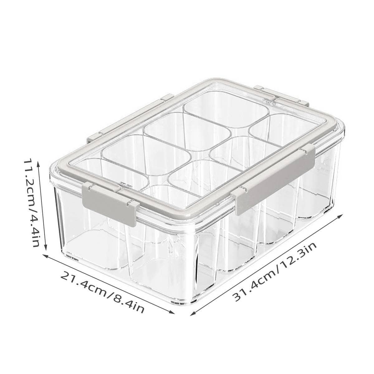 Divided Kitchen Storage Box with Handle, Sealed Lid and Clip Locks - view 3