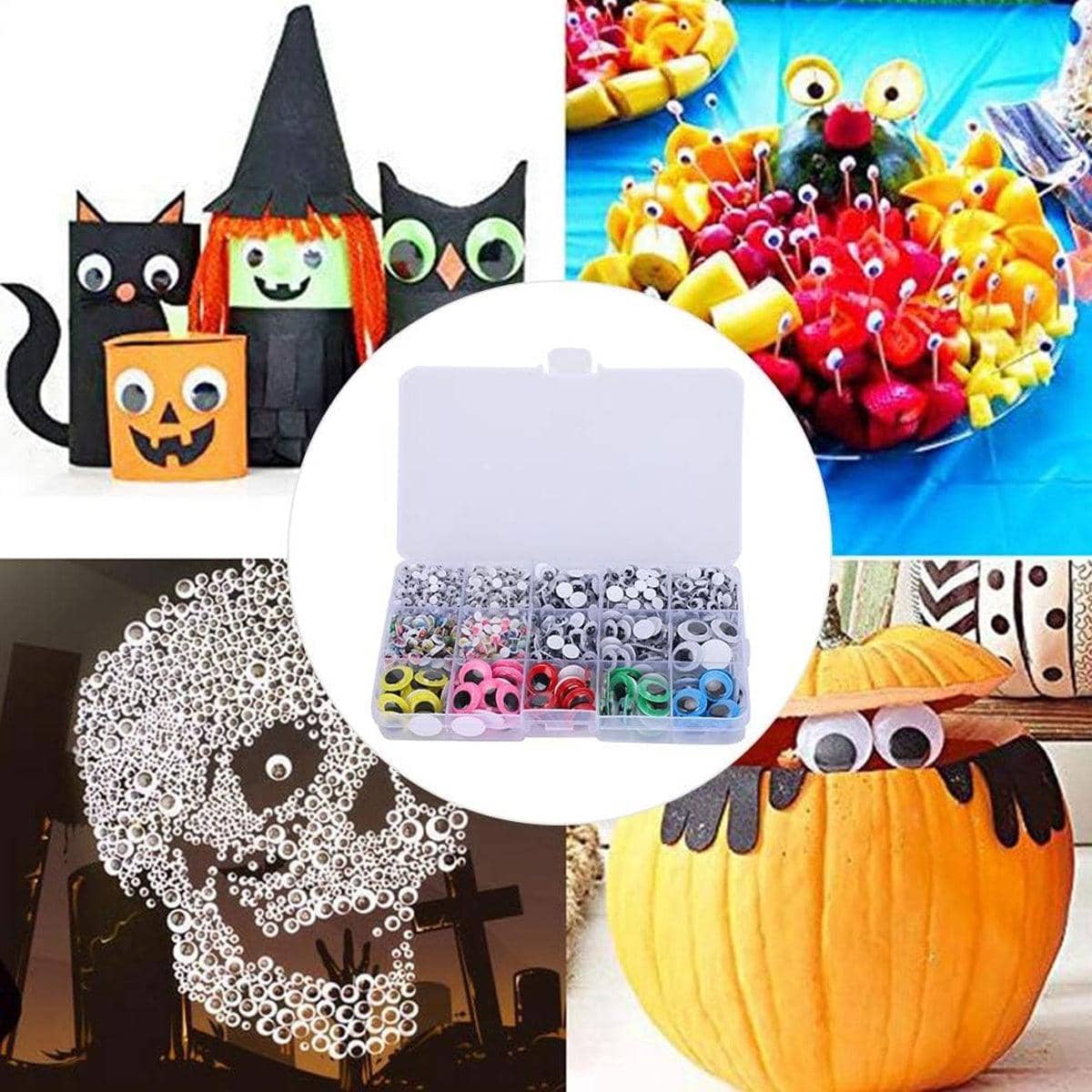 DIY Adhesive Eye Stickers - 1500 Pack, Assorted Sizes - view 5