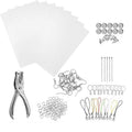 DIY Craft Heat Shrink Plastic Sheet Kit 182 Pieces with Punch, Clasps and Rings - view 2