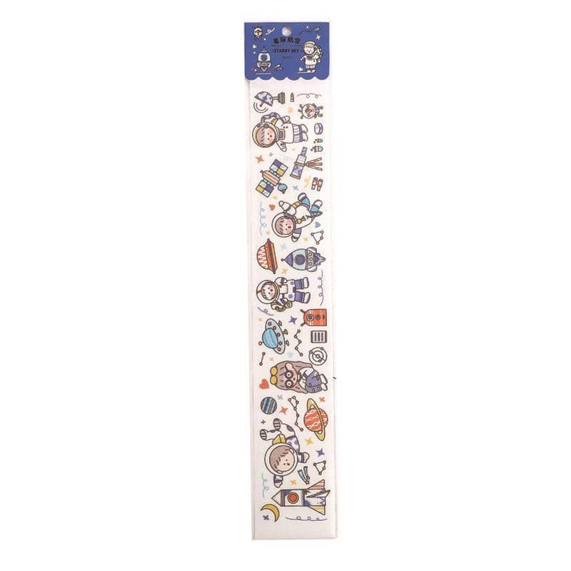 DIY Diary Decoration Sticker Sheet - Starry Sky Astronauts and Rockets