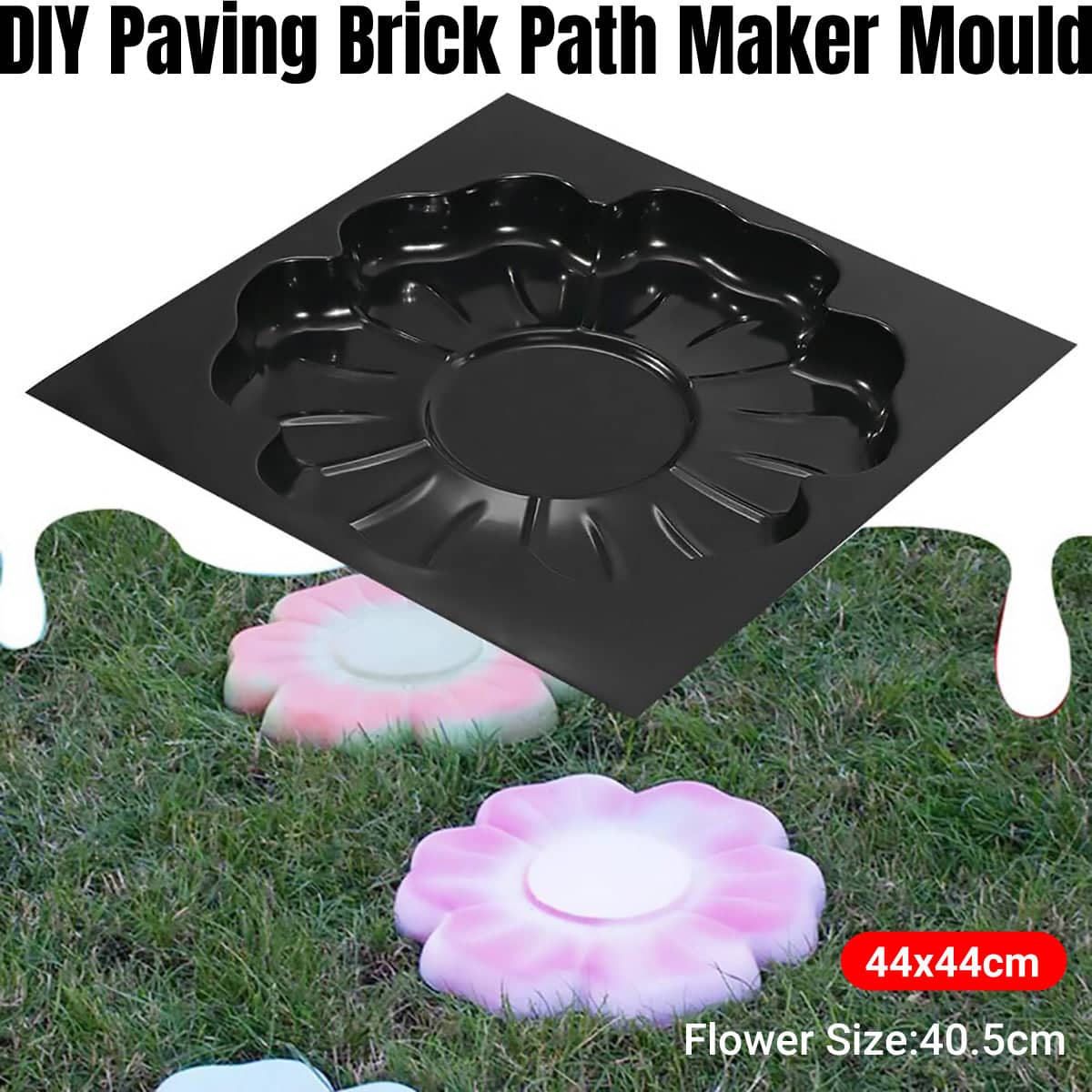 DIY Flower Paving Brick Path Maker Mould Reusable PS Plastic for Garden Walkways