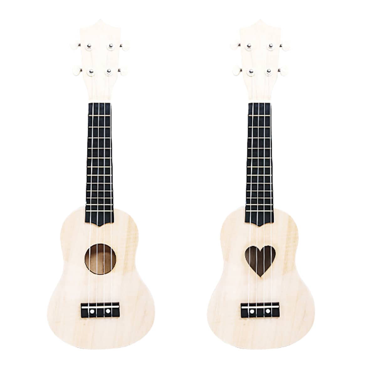 DIY Ukulele Kit 21 Inch (53cm) Natural Wood for Beginners - Round Sound Hole - view 3
