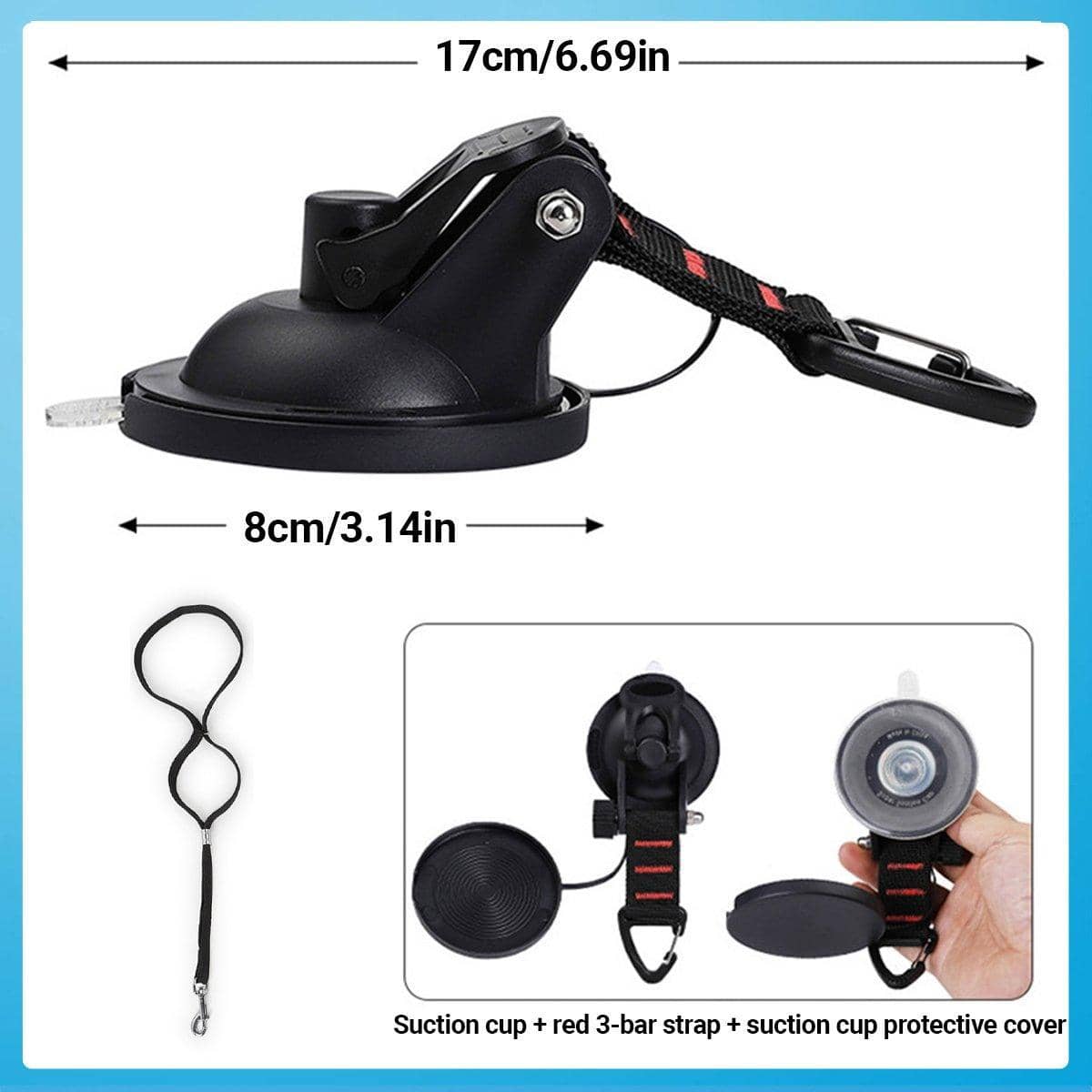 Dog and Cat Grooming Bath Holder with Suction Cup and Adjustable Tether - view 3