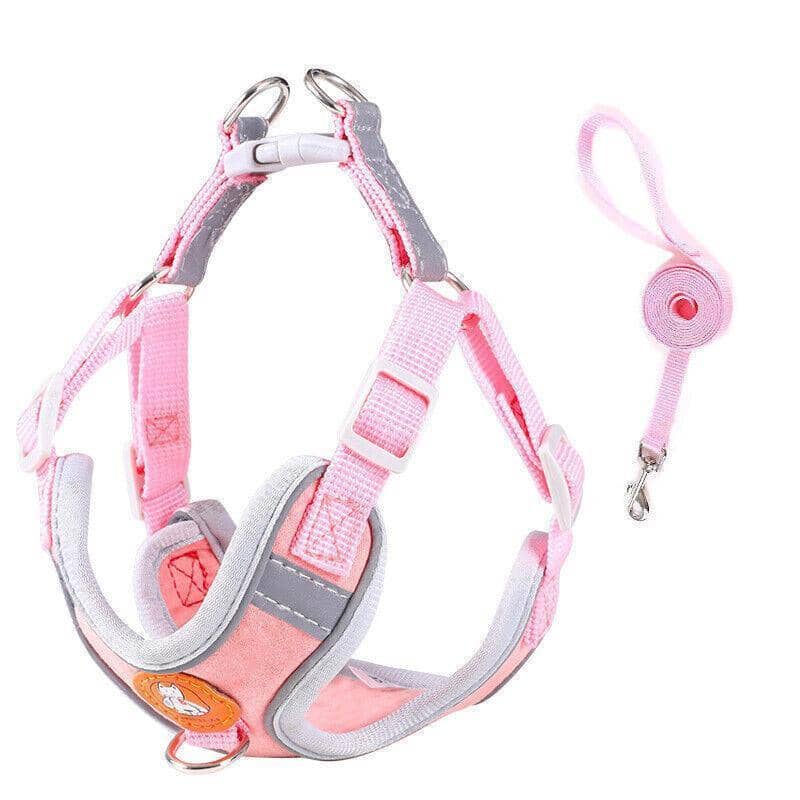 Dog and Cat Harness with 1.5 m Leash - Pink, L (Chest 64-77 cm) - view 3