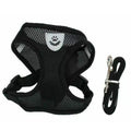 Dog and Cat Harness Vest, Size L, Soft Breathable Mesh - Black