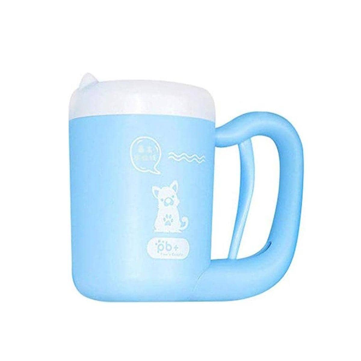 Dog and Cat Paw Cleaner Cup with Silicone Brush - Blue, Size S - view 2