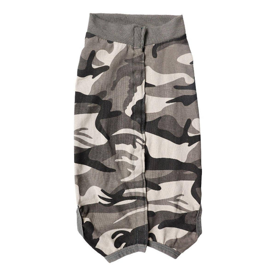 Dog Anti-Lick Recovery Suit - Grey Camouflage, Small (Chest 32-40 cm, Back 29 cm)