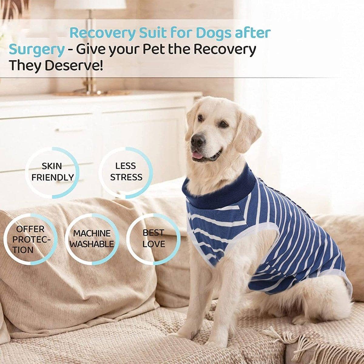 Dog Anti-Lick Recovery Suit - Grey Camouflage, Small (Chest 32-40 cm, Back 29 cm) - view 5