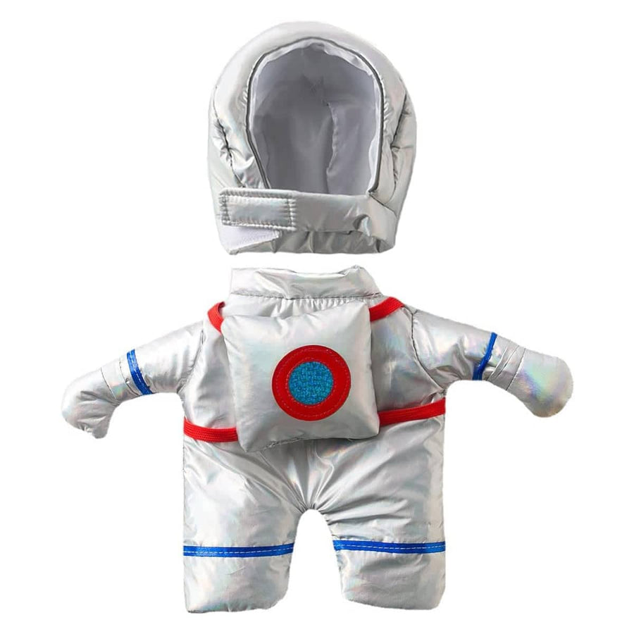 Dog Astronaut Costume, Silver Pet Space Suit - Size L (Chest 28 cm, Back 20 cm)