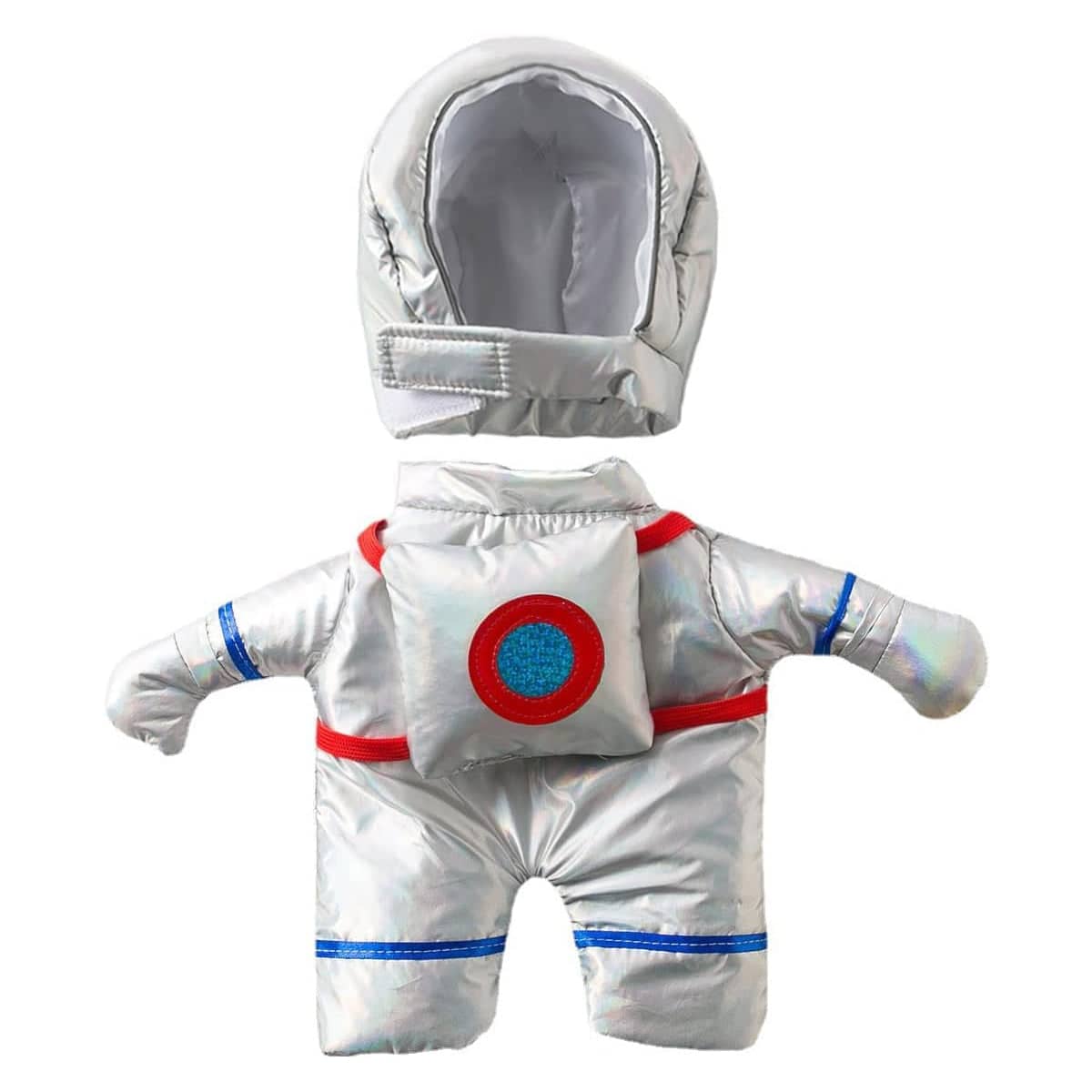 Dog Astronaut Costume, Silver Pet Space Suit - Size M (Chest 24 cm, Back 16 cm)