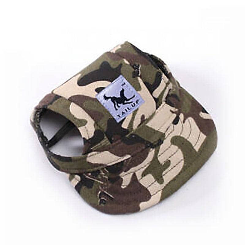 Dog Baseball Cap Sun Hat with Ear Holes - Camouflage Print, XL (Head 48 cm)