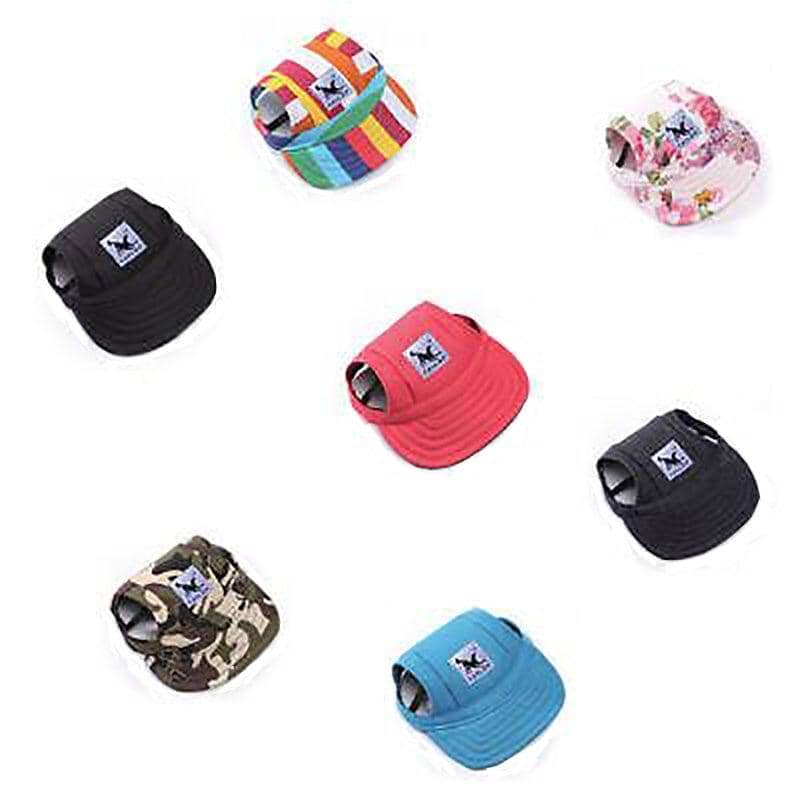 Dog Baseball Cap Sun Hat with Ear Holes - Pink Flower Print, Small (Head 29 cm) - view 3