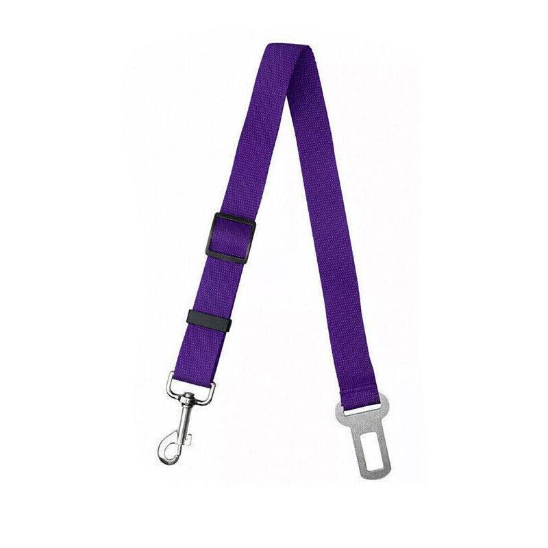 Dog Car Seat Belt Lead, Adjustable Pet Travel Restraint Strap - Purple