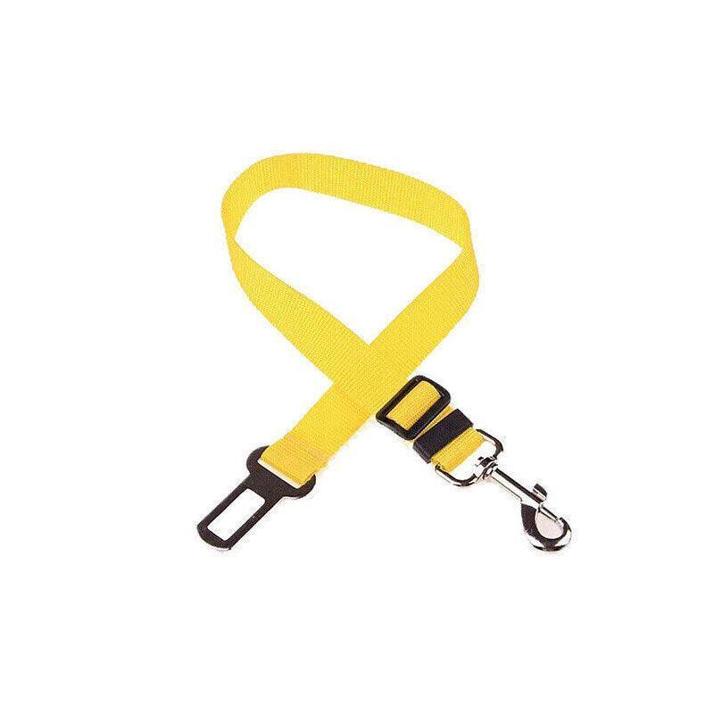 Dog Car Seat Belt Lead, Adjustable Pet Travel Restraint Strap - Yellow