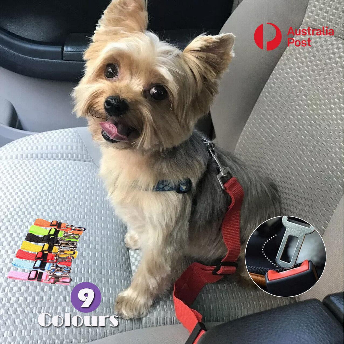 Dog Car Seat Belt Lead, Adjustable Pet Travel Restraint Strap - Yellow - view 7