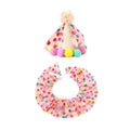 Dog Cat Birthday Dress Bib and Felt Hat Party Set - S, Bib Perimeter 18 cm