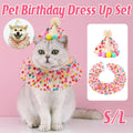 Dog Cat Birthday Dress Bib and Felt Hat Party Set - S, Bib Perimeter 18 cm - view 2