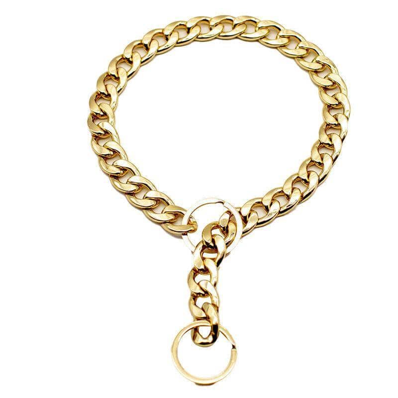 Dog Chain Collar with Welded O-Ring - 45 cm
