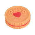 Dog Chew Toy, Round Biscuit Shape - Peach Heart Jam Biscuit