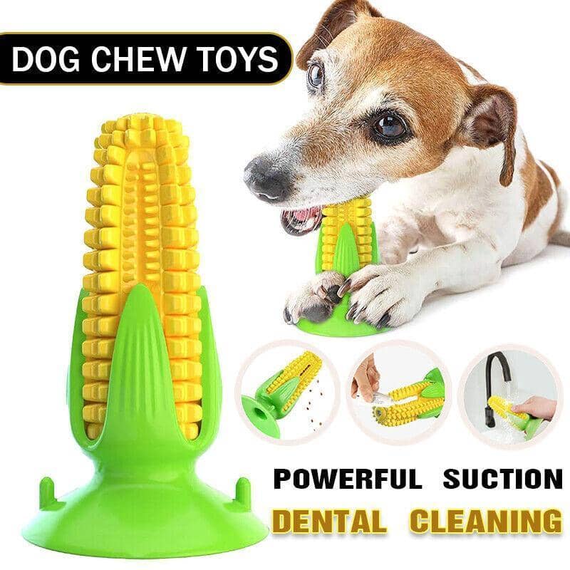 Dog Corn Chew Toy with Suction Base for Chewing and Play