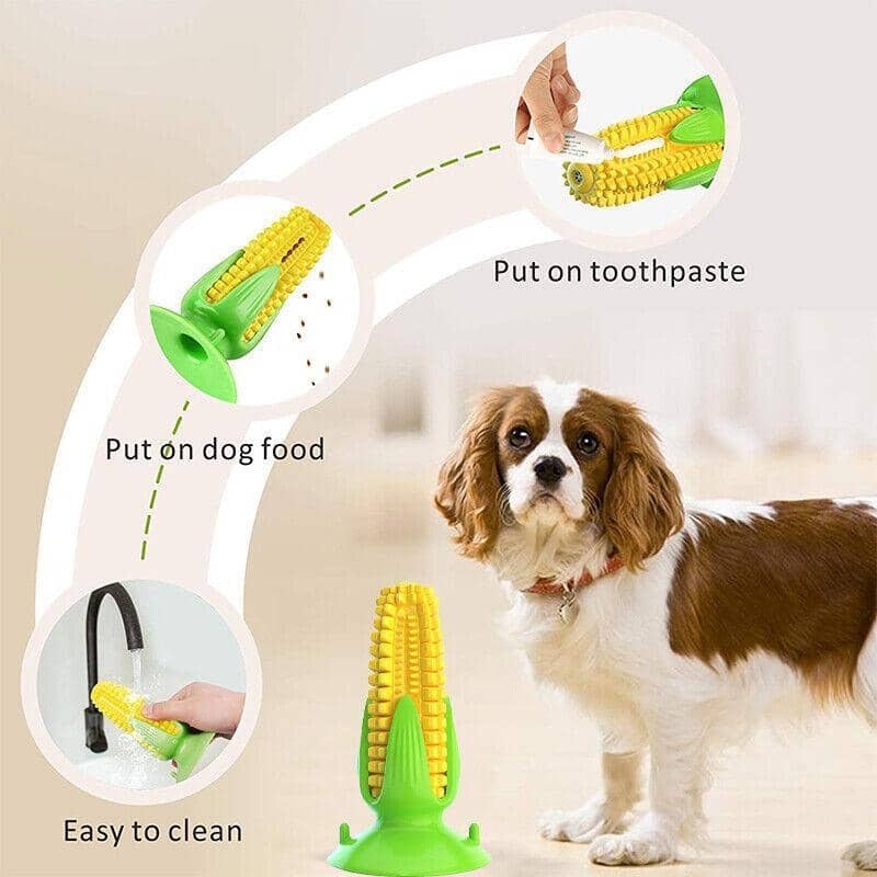 Dog Corn Chew Toy with Suction Base for Chewing and Play - view 4