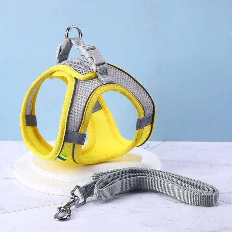 Dog Harness with 1.5 m Leash, Pink and Grey - Size M (Neck 38-44 cm, Chest 44-50 cm) - view 4