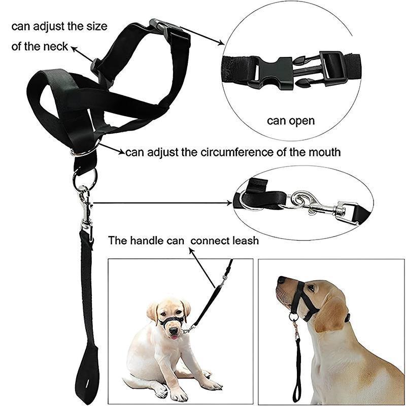 Dog Head Collar Halter - Black, Size M (Neck 33-40 cm) - view 4