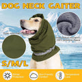 Dog Head Cover and Neck Scarf, Fleece Lined - Olive Green, Medium (Neck 40-54 cm) - view 2