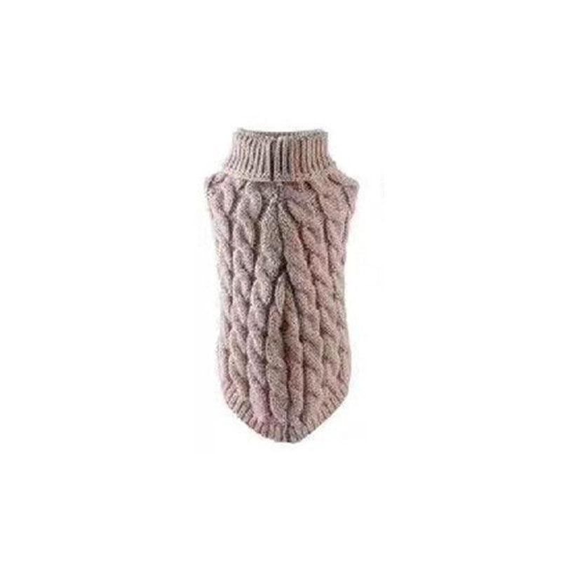 Dog Jumper Knitted Acrylic XL for Cool Weather - Beige