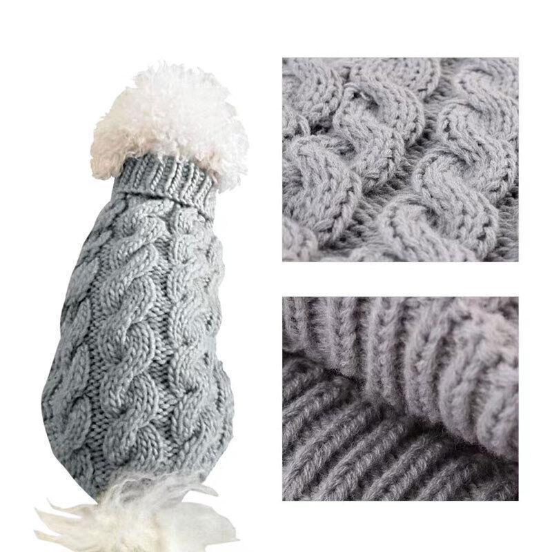 Dog Jumper Knitted Acrylic XL for Cool Weather - Beige - view 10