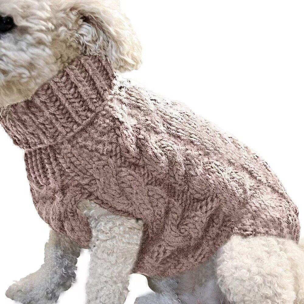 Dog Jumper Knitted Acrylic XL for Cool Weather - Beige - view 13