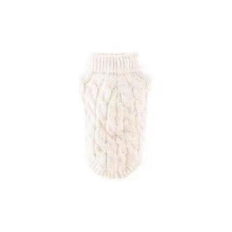 Dog Jumper Knitted Acrylic XL for Cool Weather - White
