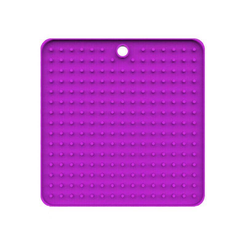Dog Lick Mat Slow Feeder Treat Pad, 18 x 18 cm - Purple