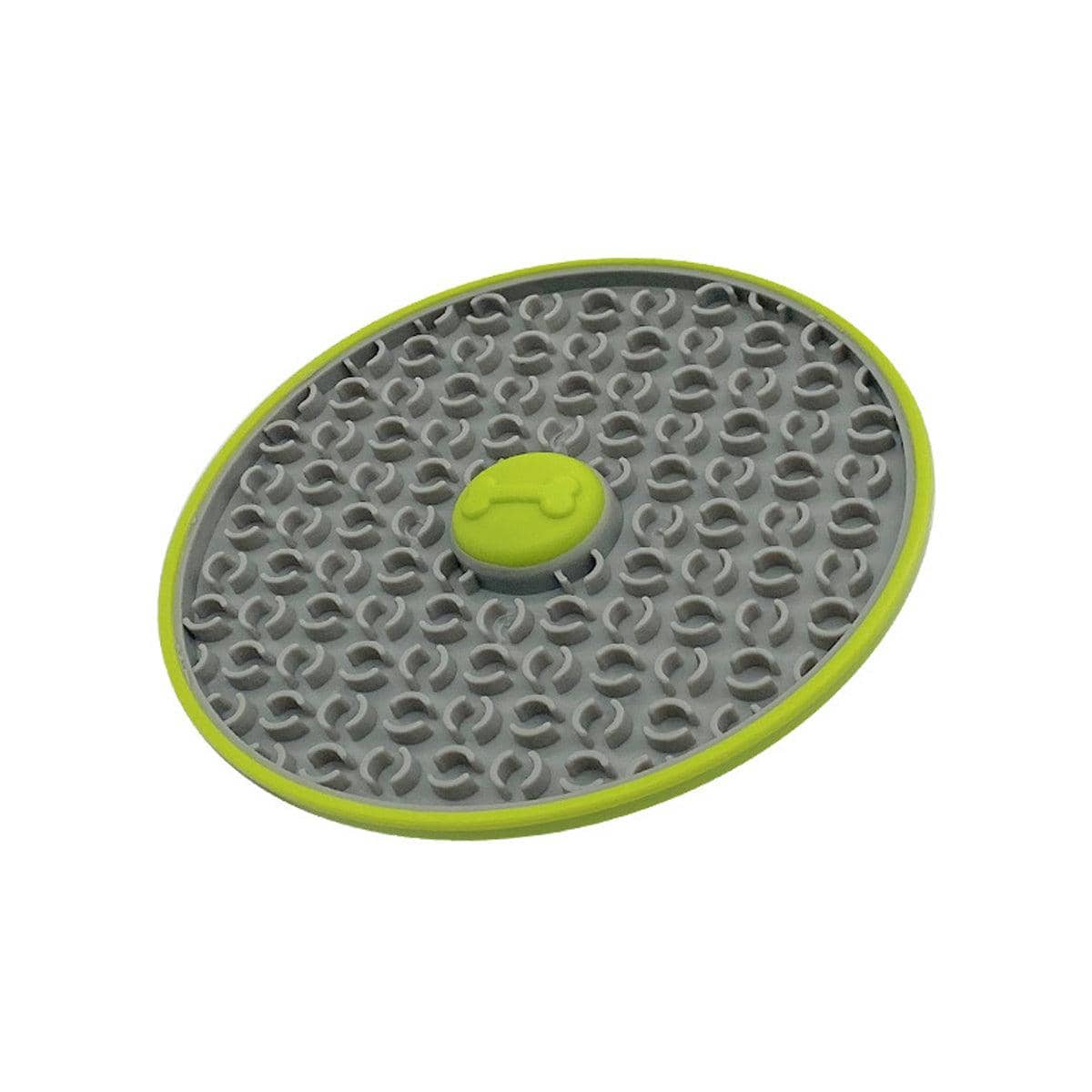 Dog Licking Pad Slow Feeder Tray with Suction Cups for Dogs and Cats - Green and Grey