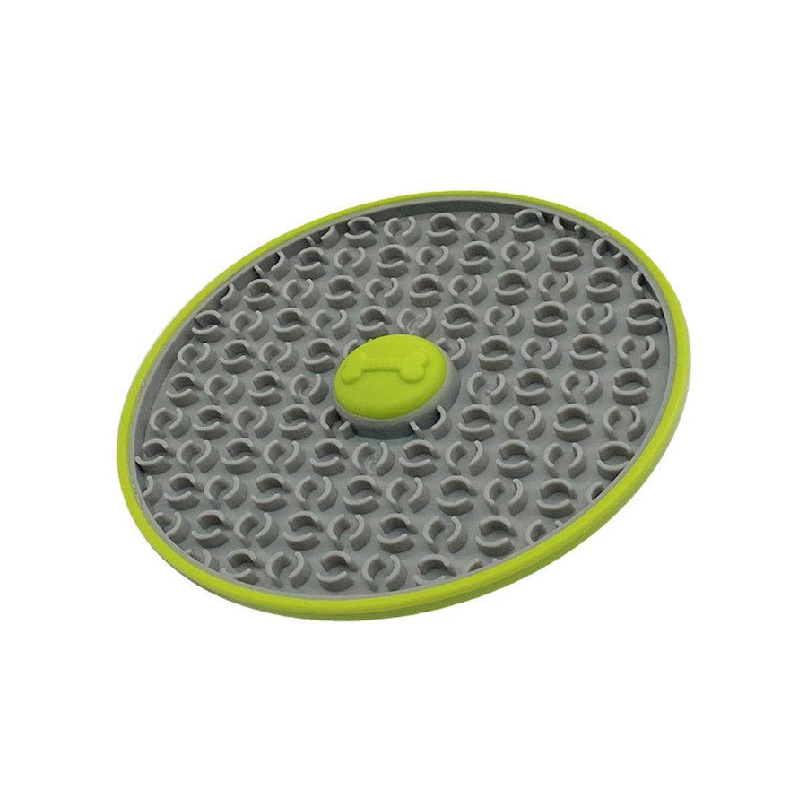 Dog Licking Pad Slow Feeder Tray with Suction Cups for Dogs and Cats - Green and Grey