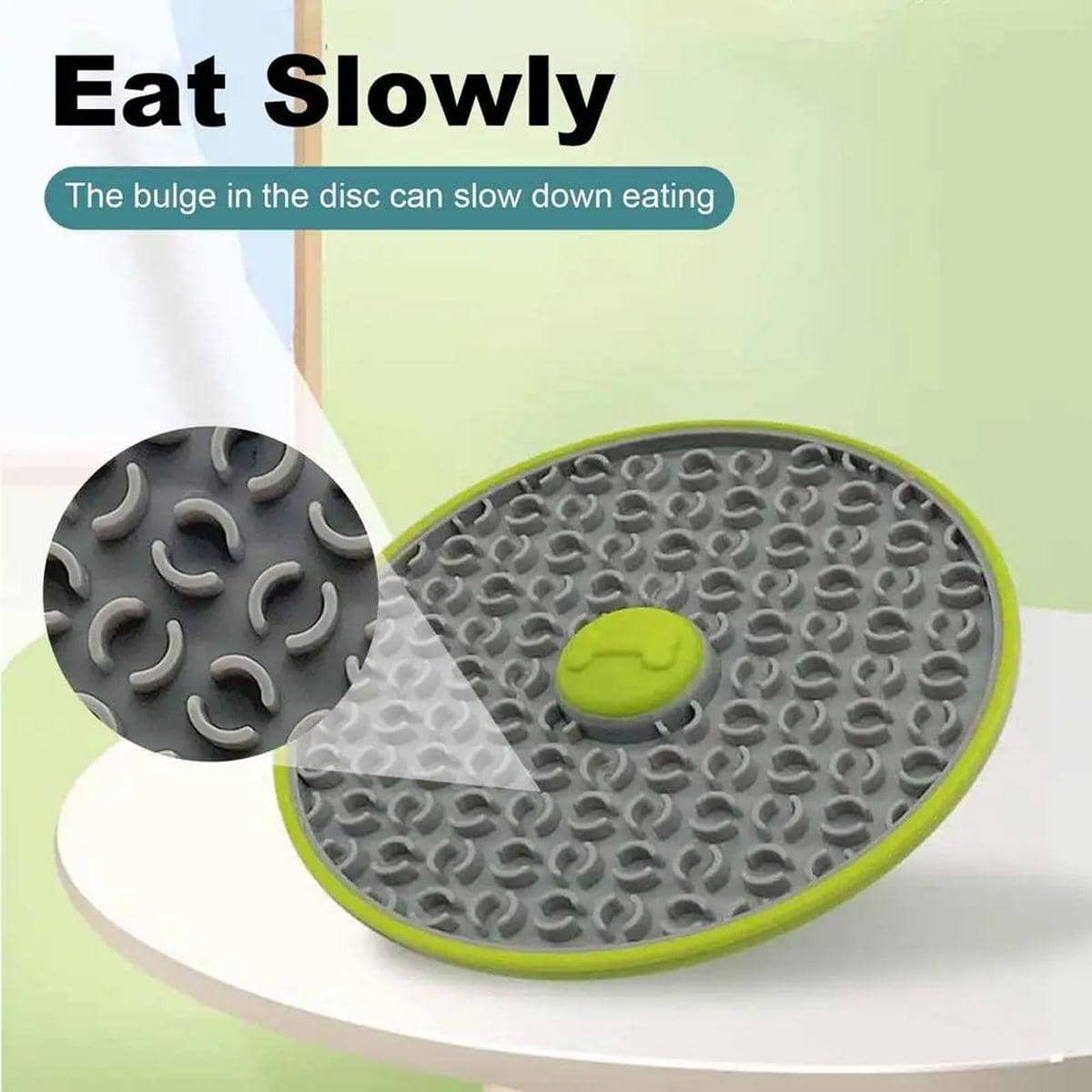Dog Licking Pad Slow Feeder Tray with Suction Cups for Dogs and Cats - Green and Grey - view 5