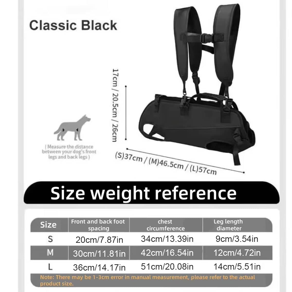 Dog Lift Harness Support Sling for Elderly or Injured Dogs, Heavy Duty - Size S (Chest 34 cm) - view 3