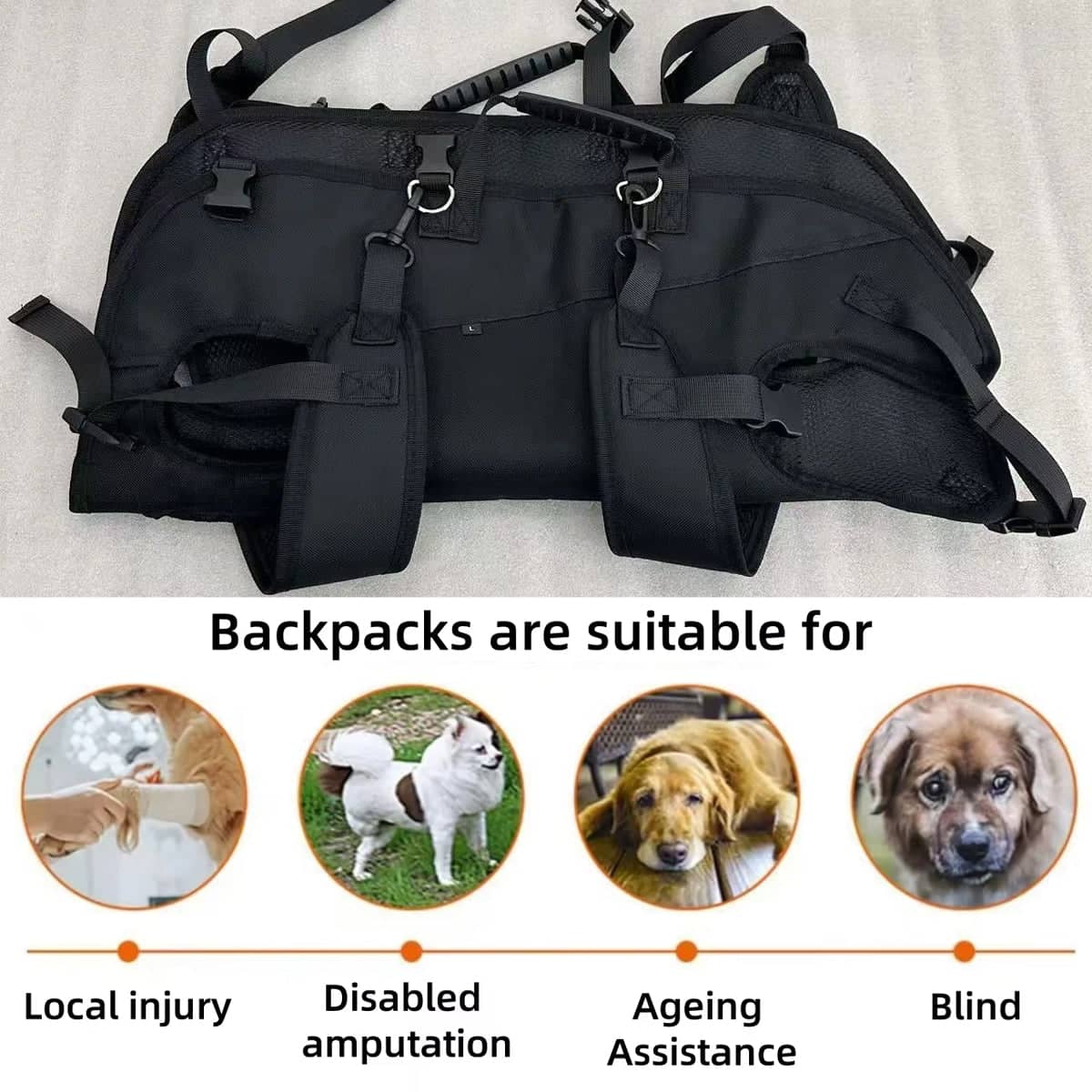 Dog Lift Harness Support Sling for Elderly or Injured Dogs, Heavy Duty - Size S (Chest 34 cm) - view 4